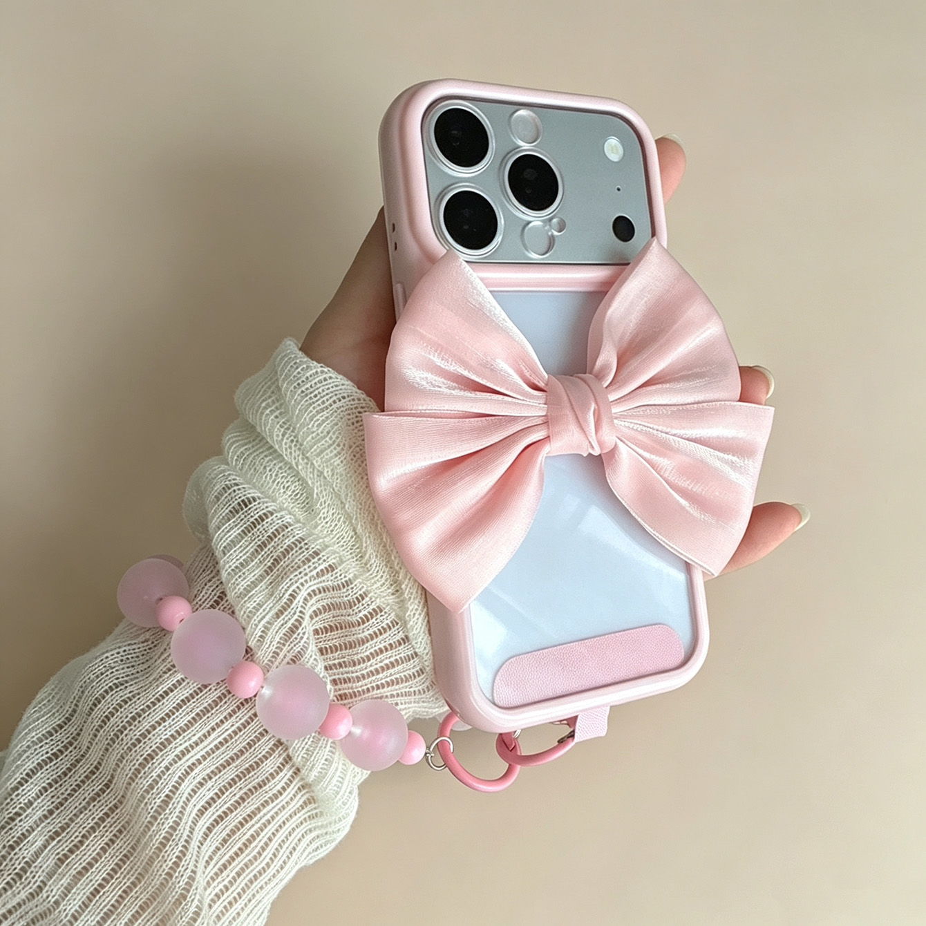 Bow Pink Frame Clear Phone Cas - đánh giá và giá Phone Accessories Crochet