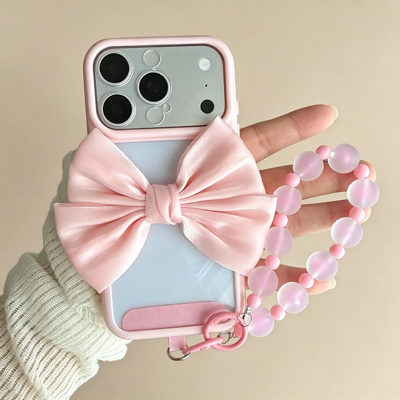 Bow Pink Frame Clear Phone Cas - đánh giá và giá Phone Accessories Crochet