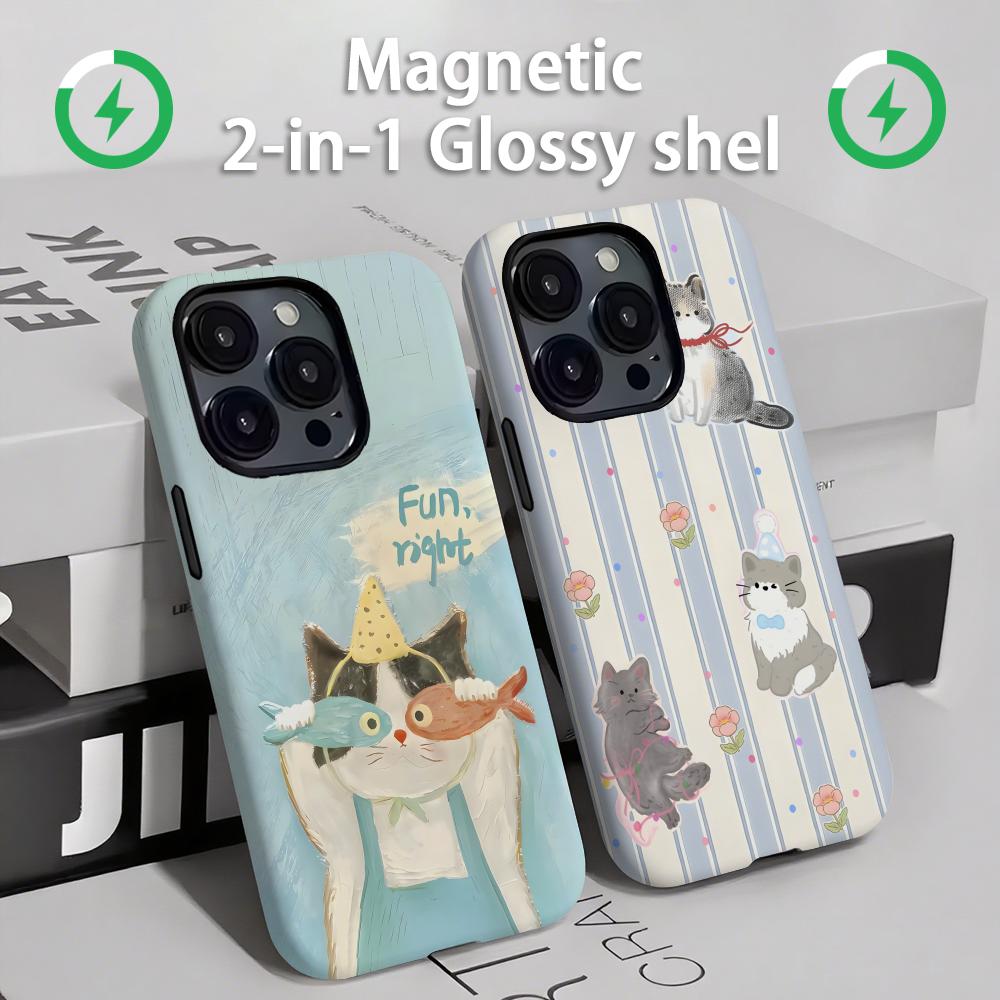 Cute cats and dogs  Phone Case - đánh giá và giá Phone Accessories Magnetic