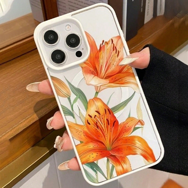 Orange Lily-Patterned Magnetic - đánh giá và giá Phone Accessories Magnetic