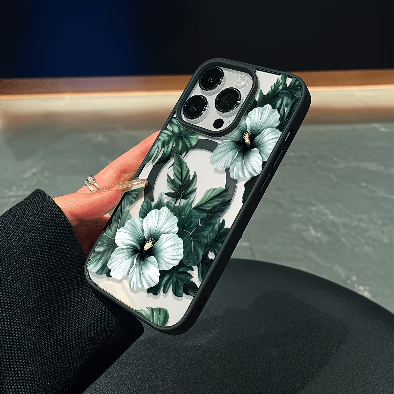 Green Floral Print Phone Case  - đánh giá và giá Phone Accessories Magnetic