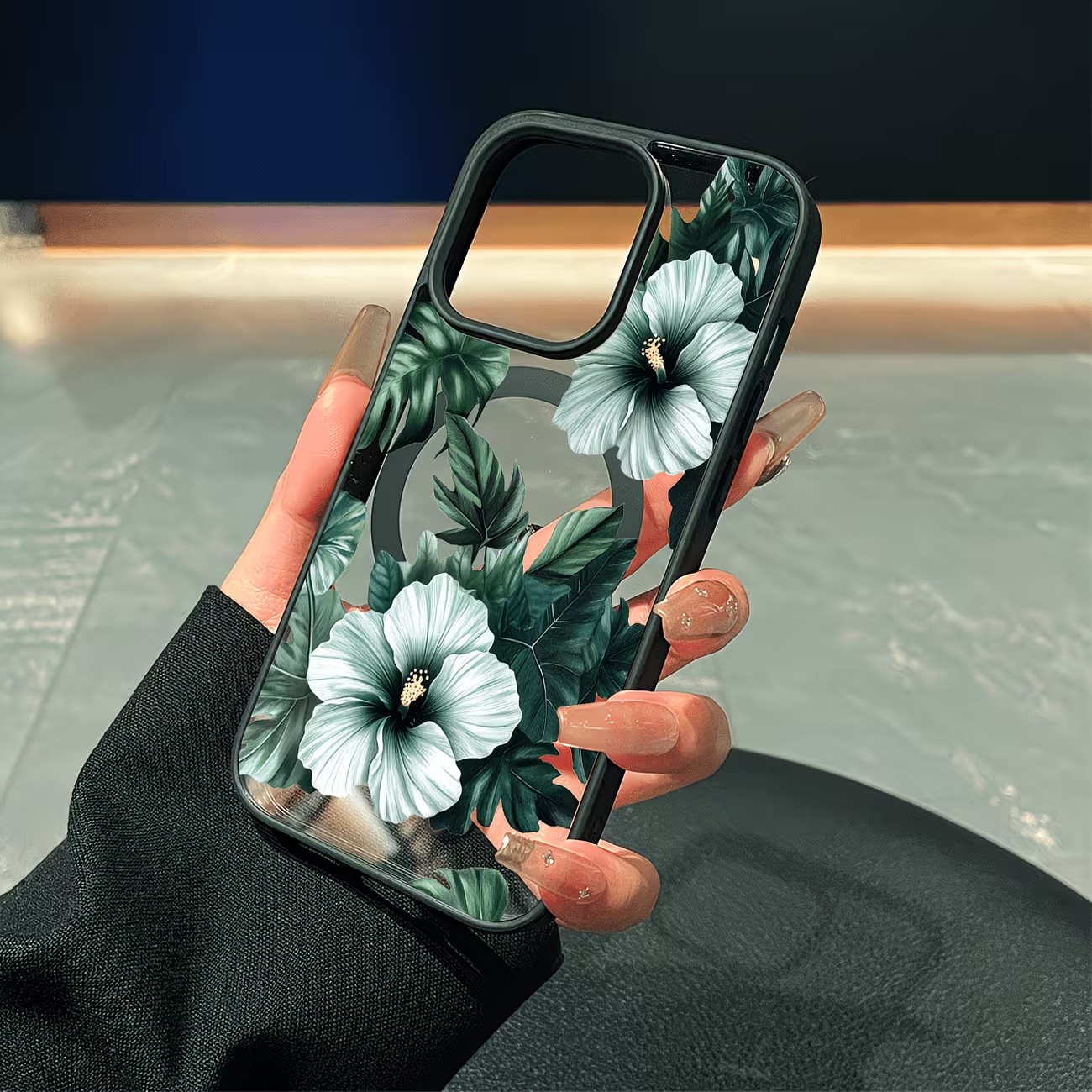 Green Floral Print Phone Case  - đánh giá và giá Phone Accessories Magnetic